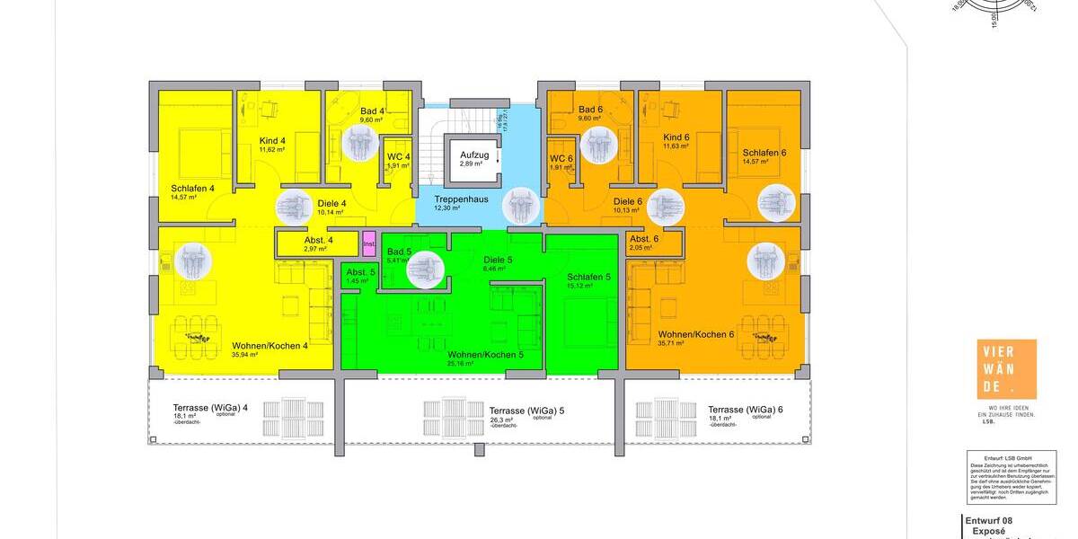 Terrassenwohnung Schemmerhofen - 3 Zimmer, 96 m&sup2;, 481.600&euro; | Angebot:25664912