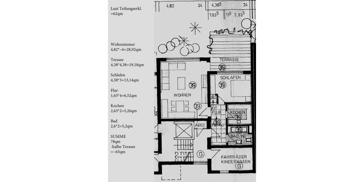 Erdgeschoßwohnung Ulm Obertalfingen - 2 Zimmer, 62 m&sup2;, 250.000&euro; | Angebot:24831148