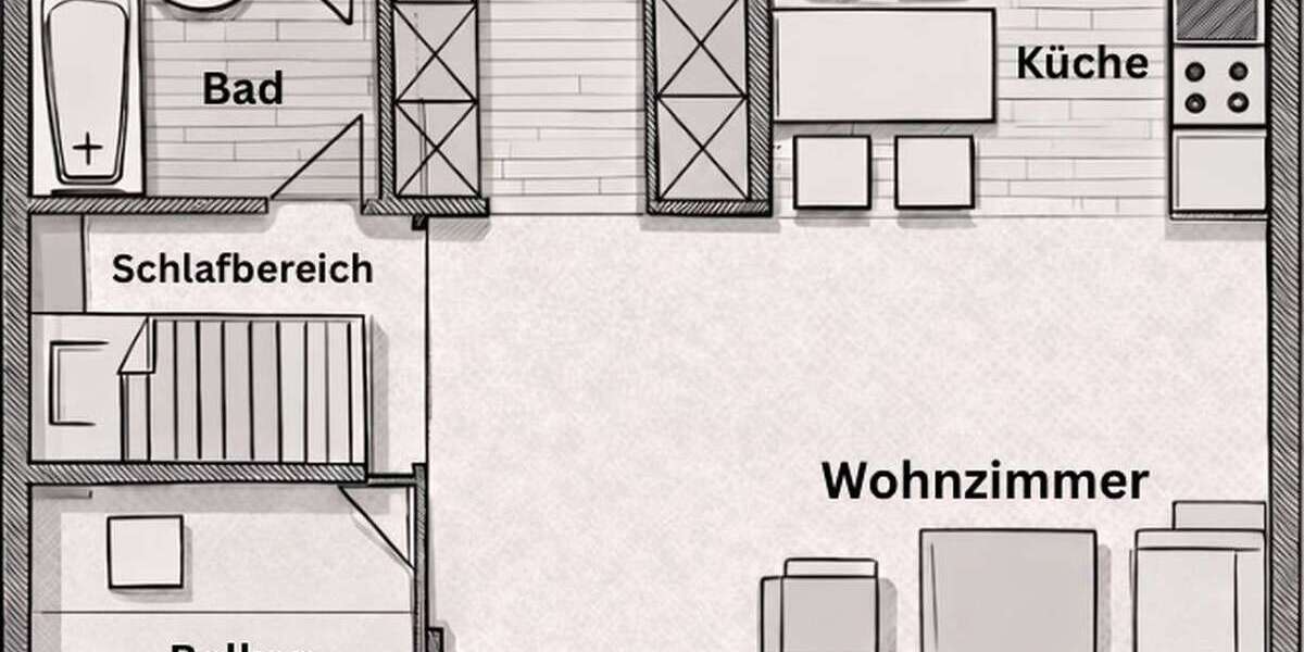 Etagenwohnung Neu-Ulm Ulm - 1.5 Zimmer, 47 m&sup2;, 130.000&euro; | Angebot:27100952