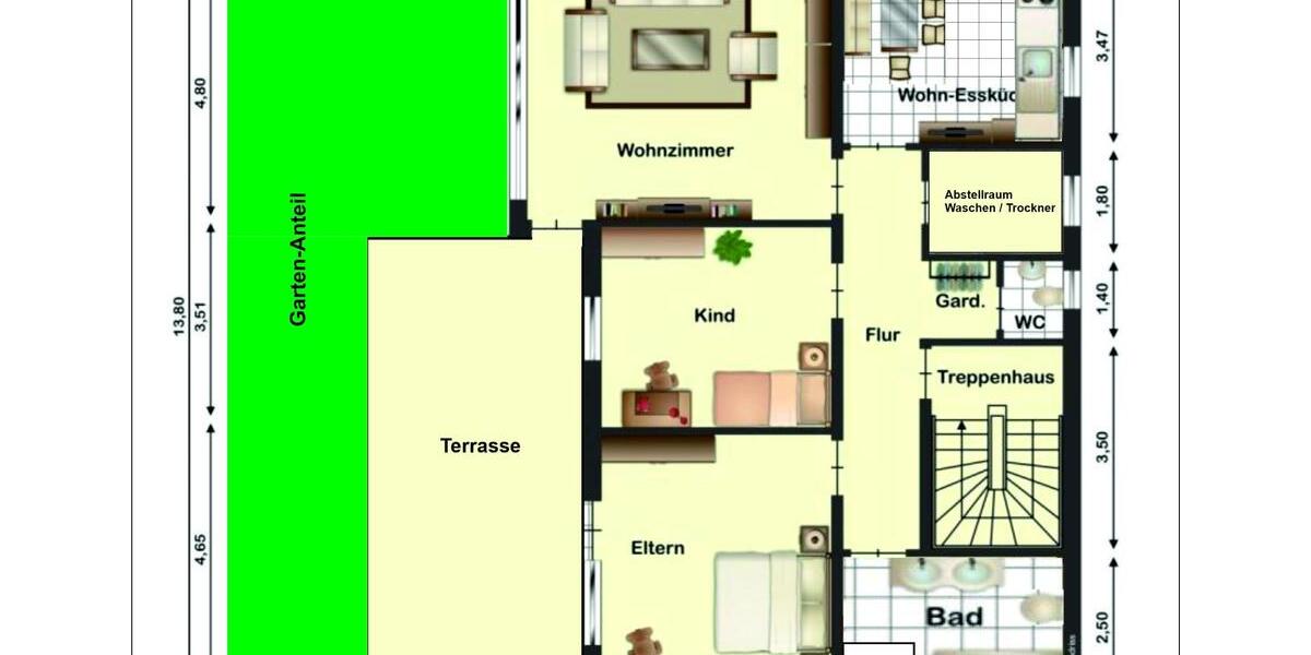 Erdgeschoßwohnung Senden - 3.5 Zimmer, 115 m&sup2;, 1.400&euro; | Angebot:26041346