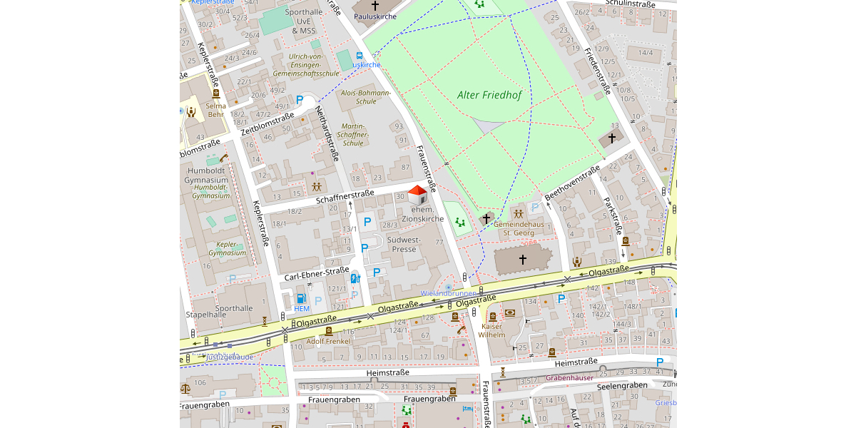 Studenten-Wohngemeinschaft 1-Zimmer in der Frauenstraße Ulm-Mitte - Frauenstraße Parkseite- - Dachgeschoßwohnung Ulm Oststadt | Angebot:25978533