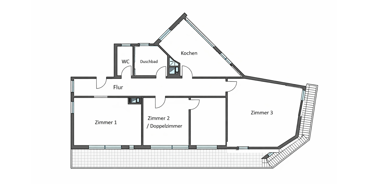 Wohngemeinschaft für Studenten - 1 Zimmer in der Frauenstraße Ulm-Mitte - Frauenstraße Parkseite- - Dachgeschoßwohnung Ulm Oststadt | Angebot:26233432