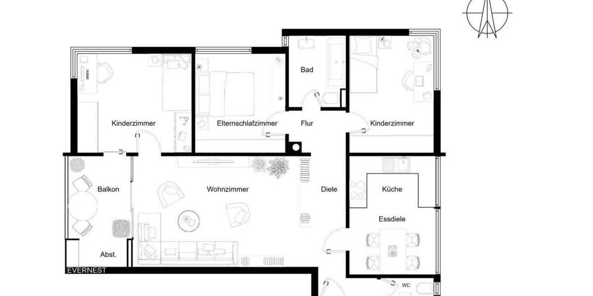 Etagenwohnung Blaustein Ehrenstein - 4 Zimmer, 95 m&sup2;, 330.000&euro; | Angebot:25738440