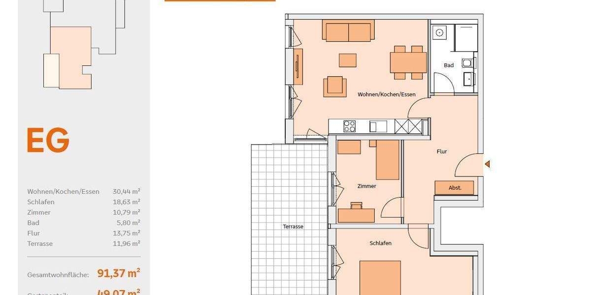 Etagenwohnung Pfaffenhofen an der Roth Pfaffenhofen - 3 Zimmer, 91 m&sup2;, 475.000&euro; | Angebot:25769750