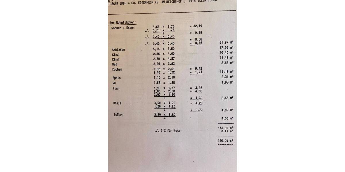 Etagenwohnung Illertissen - 4 Zimmer, 110 m&sup2;, 348.000&euro; | Angebot:25957262