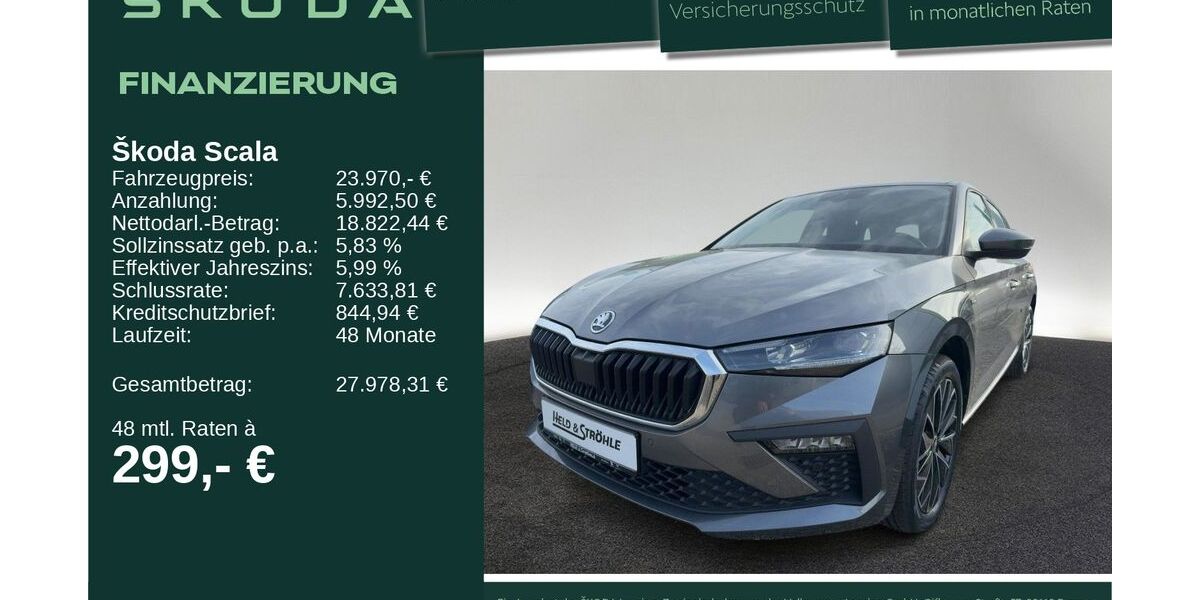 Skoda Scala 11.114 km 23.970 &euro; Neu-Ulm 89231