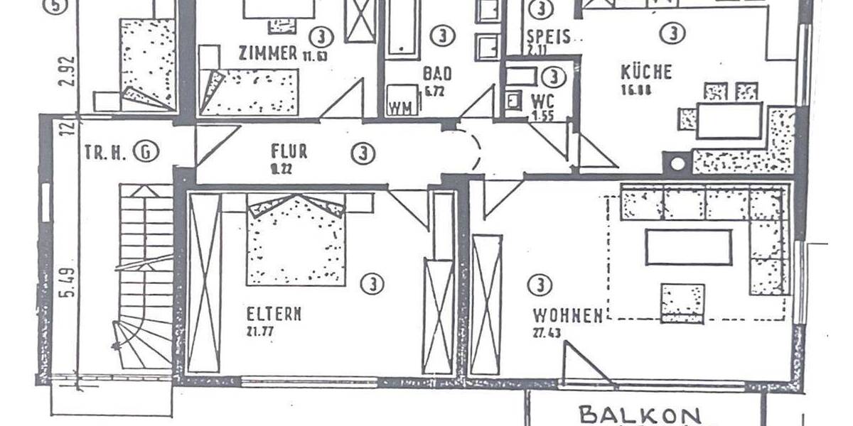Etagenwohnung Elchingen Unterelchingen - 3 Zimmer, 99 m&sup2;, 279.000&euro; | Angebot:25740249