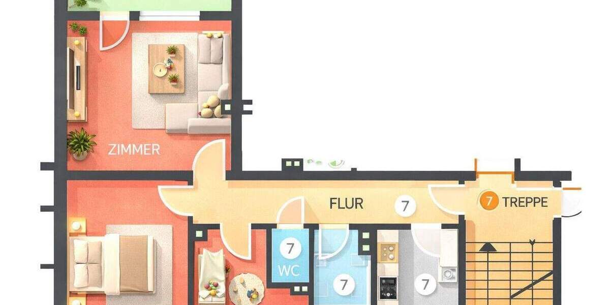 Etagenwohnung Ulm / Böfingen Böfingen - 3 Zimmer, 72 m&sup2;, 275.000&euro; | Angebot:25690005