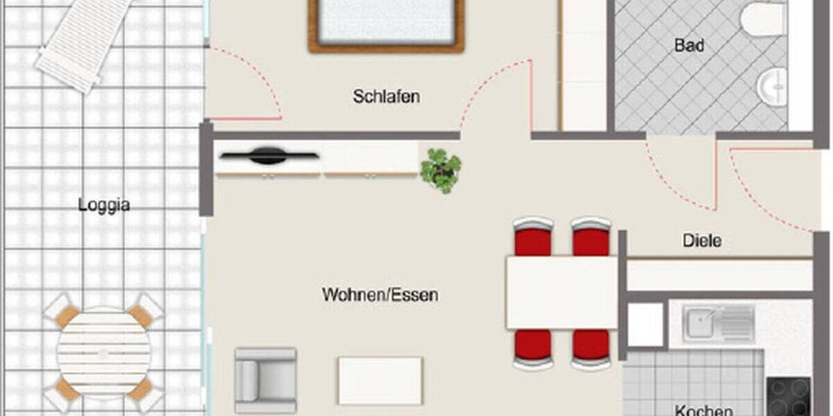 Etagenwohnung Ulm Böfingen - 2 Zimmer, 65 m&sup2;, 1.000&euro; | Angebot:26237439