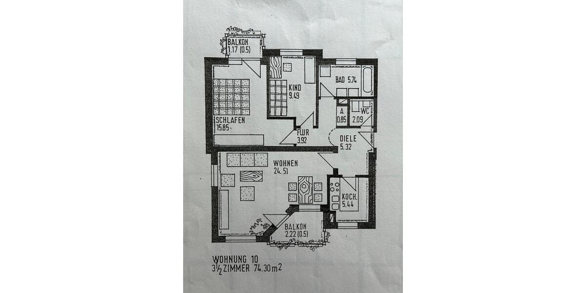 Etagenwohnung Dornstadt - 3 Zimmer, 75 m&sup2;, 240.000&euro; | Angebot:25572277