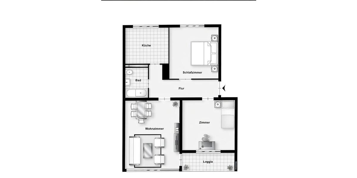 Etagenwohnung Neu-Ulm Ludwigsfeld - 3 Zimmer, 67 m&sup2;, 300.000&euro; | Angebot:25875204
