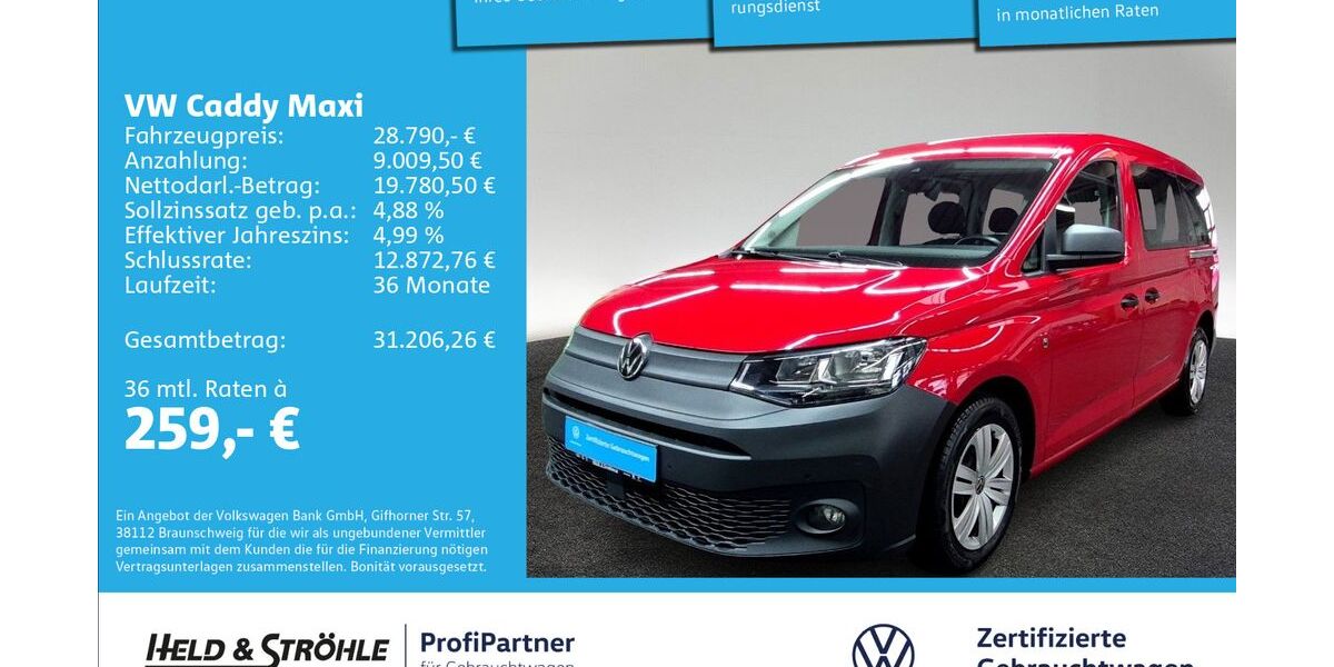 VW Caddy Maxi 58.739 km 25.940 &euro; Ulm 89079
