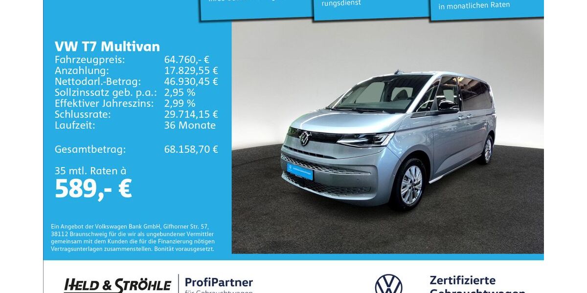 VW T7 Multivan 9.368 km 63.990 &euro; Ulm 89079