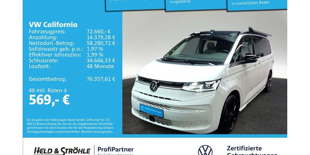 VW T7 California 15.801 km 71.990 &euro; Ulm 89079