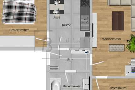 Wohnung Neu-Ulm Ulm - 2 Zimmer, 44 m&sup2;, 195.000&euro; | Angebot:24099422
