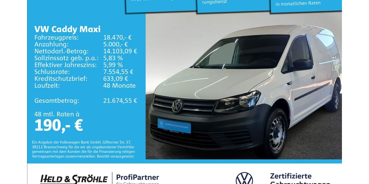 VW Caddy Maxi 59.994 km 18.470 &euro; Ulm 89079