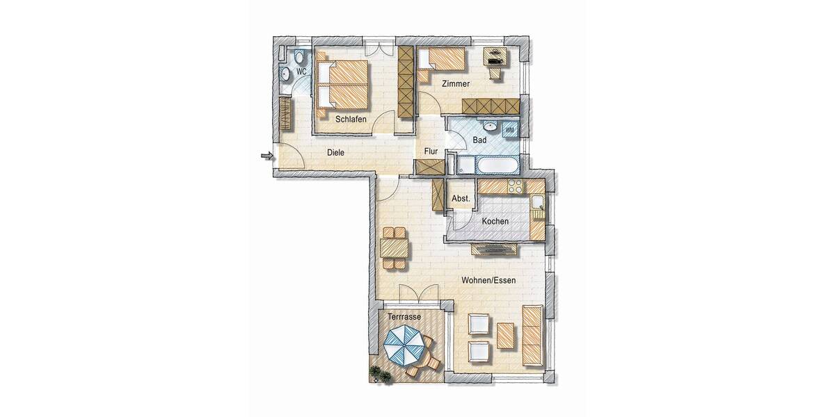 Etagenwohnung Ulm Weststadt - 3 Zimmer, 90 m&sup2;, 448.000&euro; | Angebot:26202256