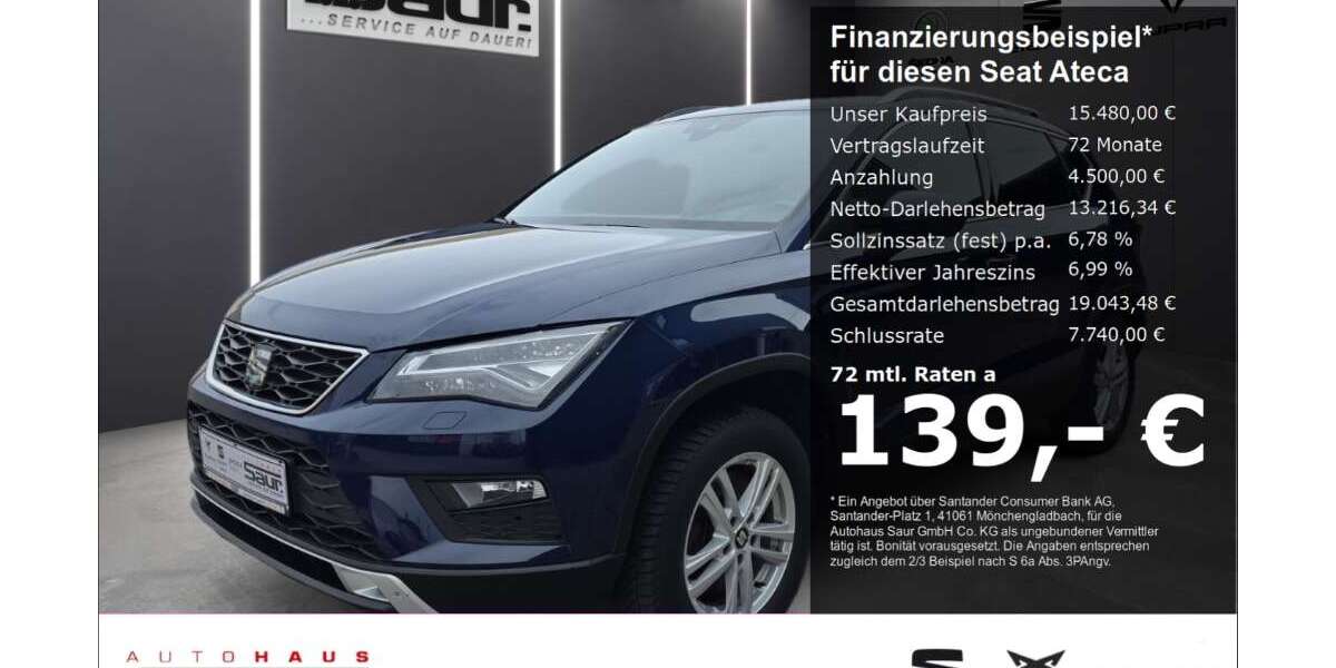 Seat Ateca 139.630 km 15.480 &euro; Ulm 89077