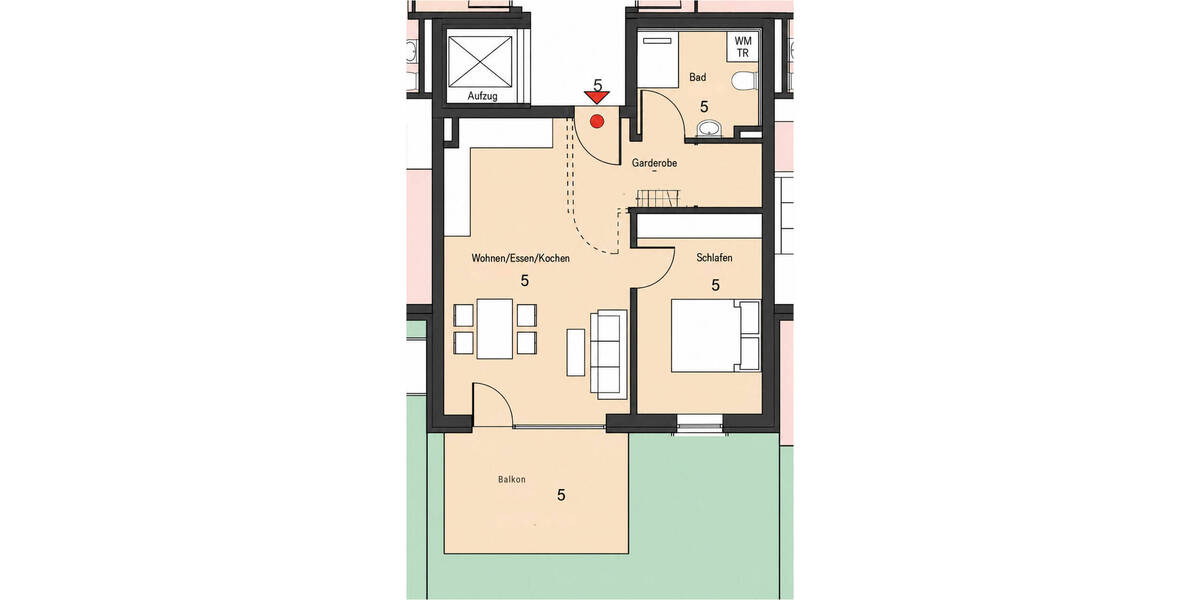 Etagenwohnung Weißenhorn - 2 Zimmer, 47 m&sup2;, 285.000&euro; | Angebot:26556228