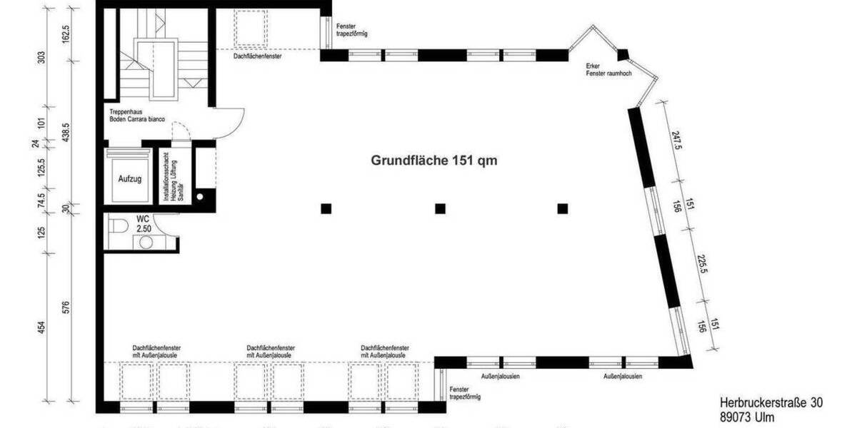 Etagenwohnung Ulm Mitte - 7 Zimmer, 151 m&sup2;, 720.000&euro; | Angebot:25864338
