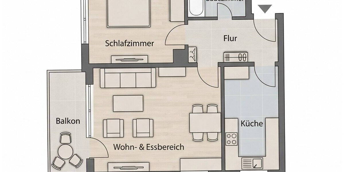 Etagenwohnung Senden - 2 Zimmer, 57 m&sup2;, 800&euro; | Angebot:25927616