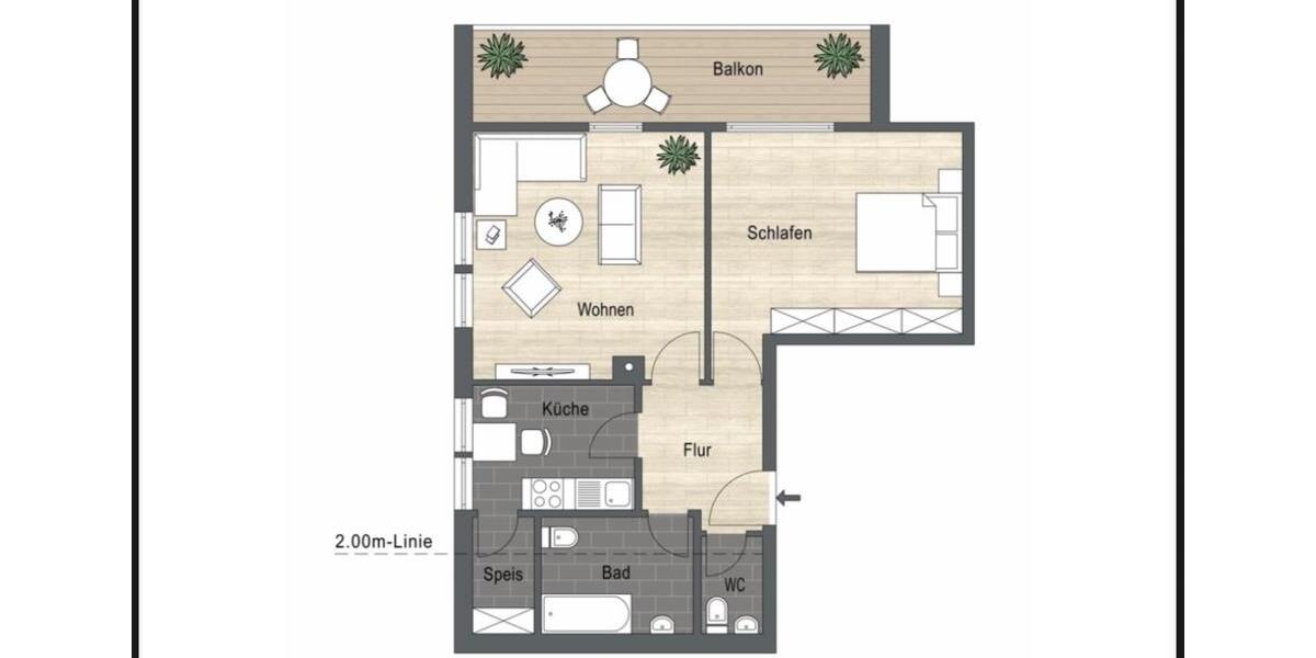 Etagenwohnung Ulm Donautal - 2 Zimmer, 69 m&sup2;, 1.050&euro; | Angebot:25753180