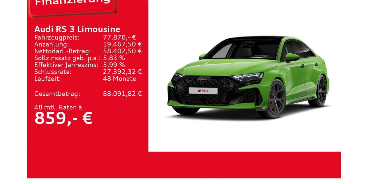 Audi RS3 3.000 km 75.870 &euro; Ulm 89073