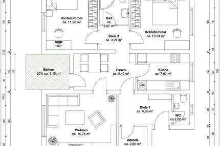 Wohnung Ehingen (Donau) - 3 Zimmer, 79 m&sup2;, 1.000&euro; | Angebot:26250420
