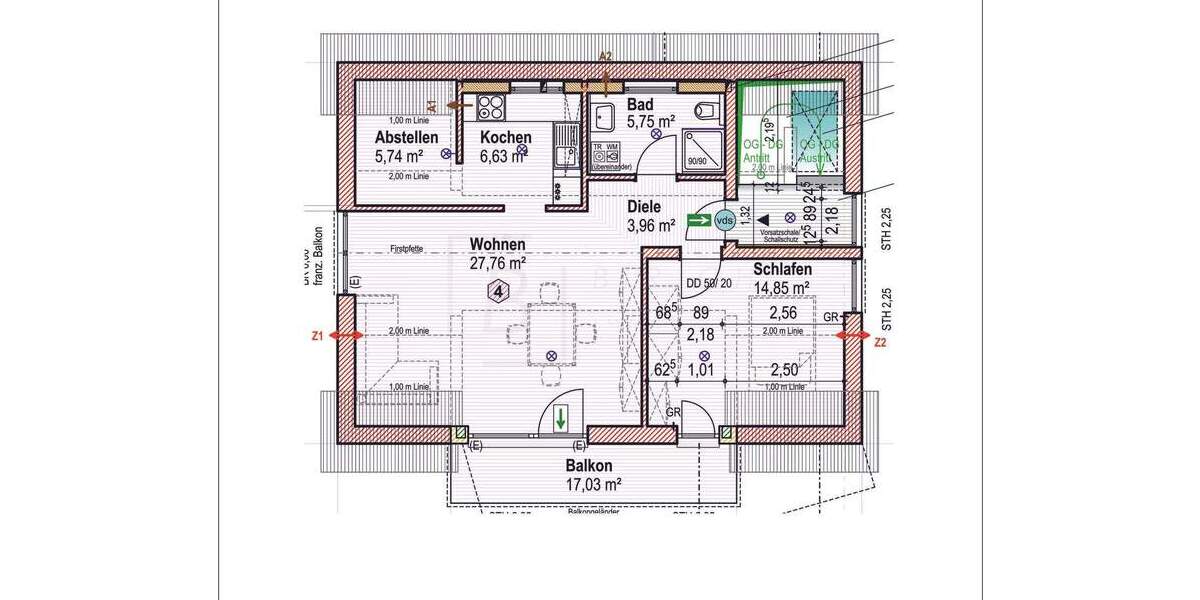 Etagenwohnung Neu-Ulm Pfuhl - 2 Zimmer, 55 m&sup2;, 329.000&euro; | Angebot:25691159