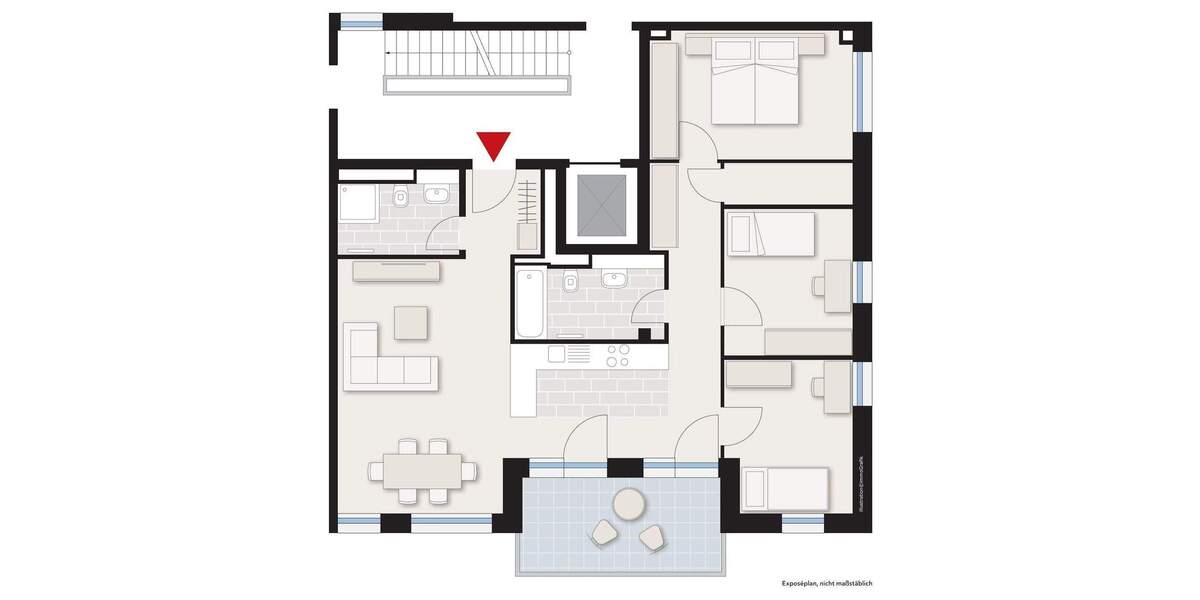 Etagenwohnung Dornstadt - 4 Zimmer, 101 m&sup2;, 1.500&euro; | Angebot:25708953