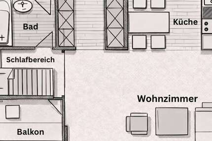 Wohnung Neu-Ulm Ulm - 1.5 Zimmer, 47 m&sup2;, 130.000&euro; | Angebot:27100951