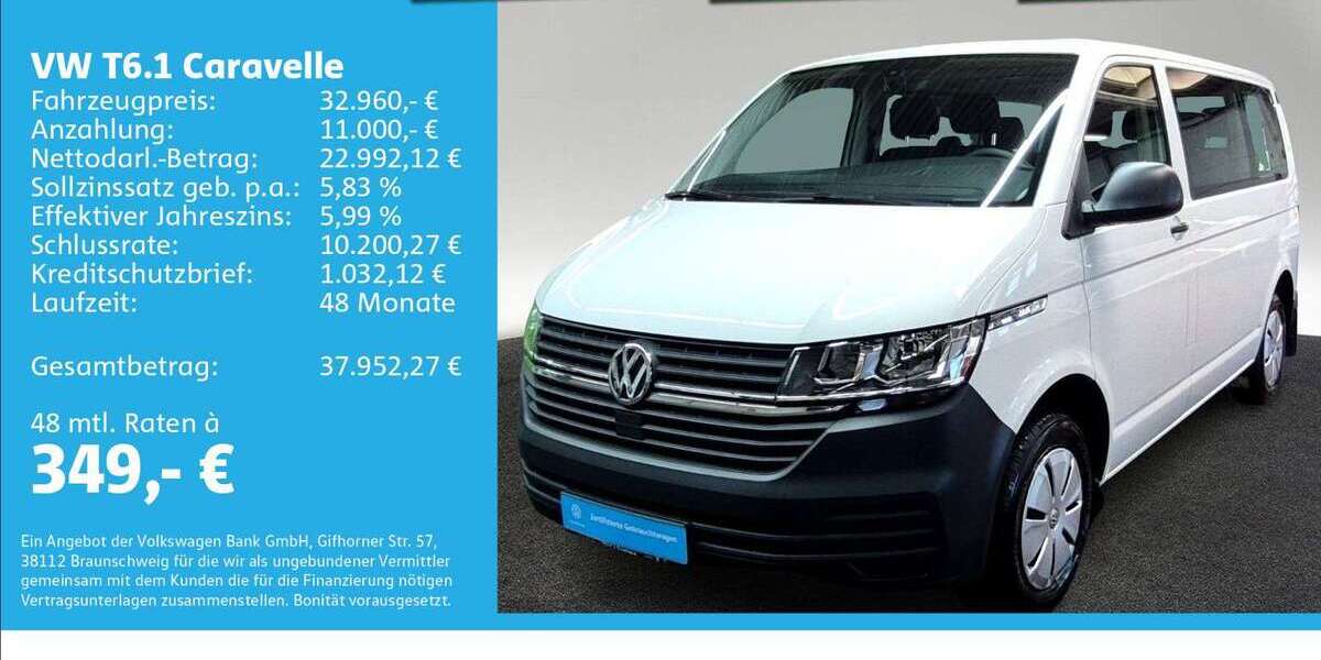 VW T6.1 Caravelle 41.836 km 32.960 &euro; Ulm 89079