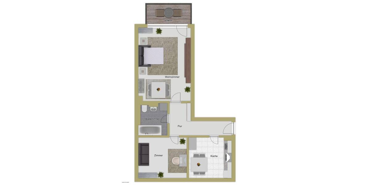 Etagenwohnung Neu-Ulm Stadtmitte - 2 Zimmer, 58 m&sup2;, 210.000&euro; | Angebot:25740430