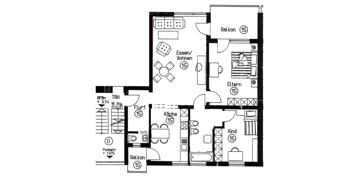 Etagenwohnung Wiblingen Wiblingen - 3 Zimmer, 91 m&sup2;, 299.000&euro; | Angebot:25739017