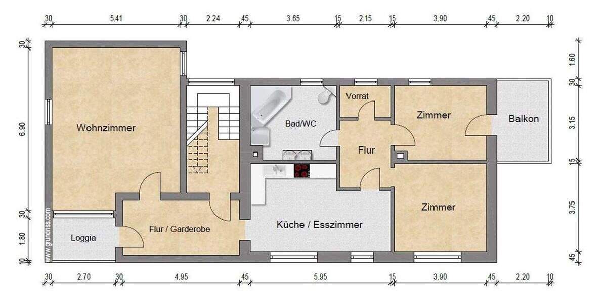 Etagenwohnung Langenau Göttingen - 3 Zimmer, 122 m&sup2;, 295.000&euro; | Angebot:25678479
