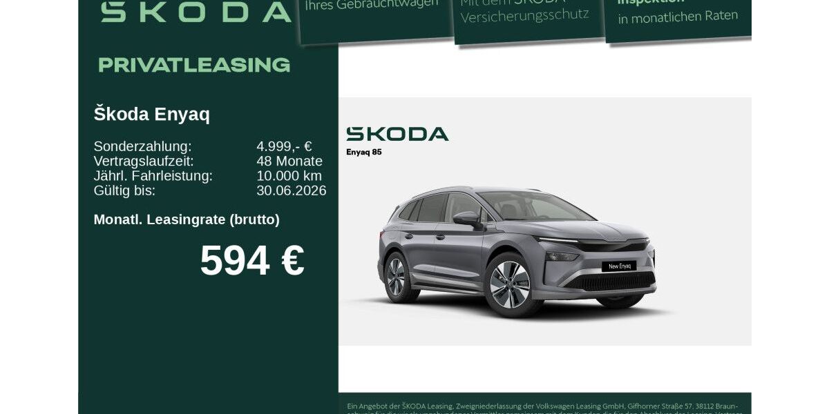 Skoda Enyaq 3.000 km 53.390 &euro; Neu-Ulm 89231