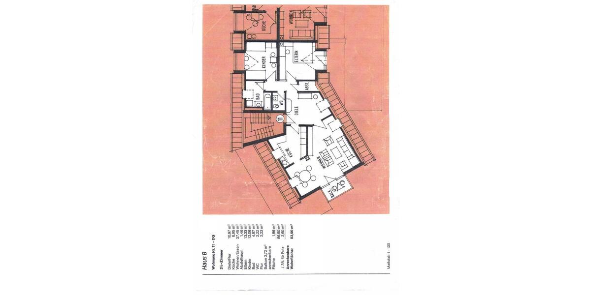 Dachgeschoßwohnung Senden - 3.5 Zimmer, 83 m&sup2;, 275.000&euro; | Angebot:27001740