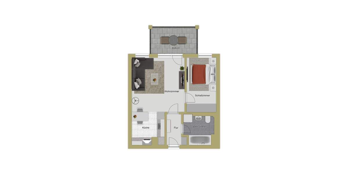 Etagenwohnung Senden - 2 Zimmer, 44 m&sup2;, 175.000&euro; | Angebot:25740483