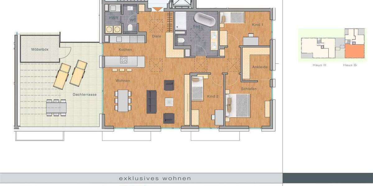 Etagenwohnung Ulm Eselsberg - 4 Zimmer, 141 m&sup2;, 1.146.200&euro; | Angebot:25733616