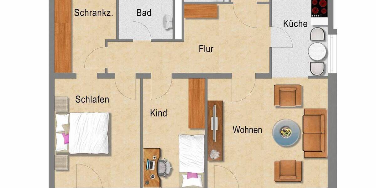 Etagenwohnung Ehingen (Donau) Ehingen - 3 Zimmer, 75 m&sup2;, 171.000&euro; | Angebot:26190196
